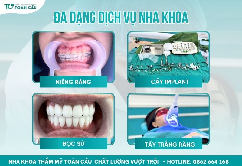 Thẩm Mỹ Toàn Cầu cung cấp các dịch vụ nha khoa từ cơ bản đến chuyên sâu