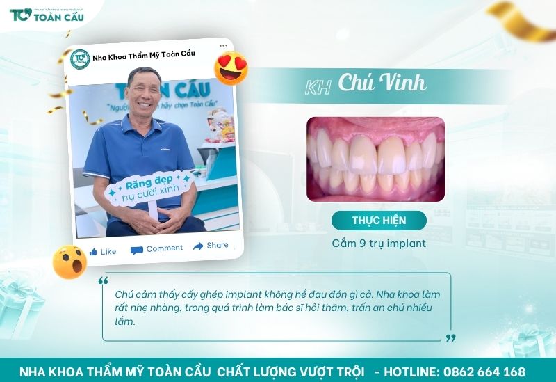 Có nên chọn trồng răng implant giá rẻ không? Những rủi ro tiềm ẩn 7 Chú Vinh trồng răng implant tại Nha Khoa Toàn Cầu