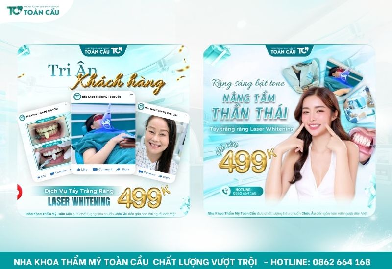 Nha khoa uy tín gần nhất với ưu đãi hấp dẫn cho mọi dịch vụ 8 Tẩy trắng răng 499k là khuyến mãi được tung ra nhiều nhất
