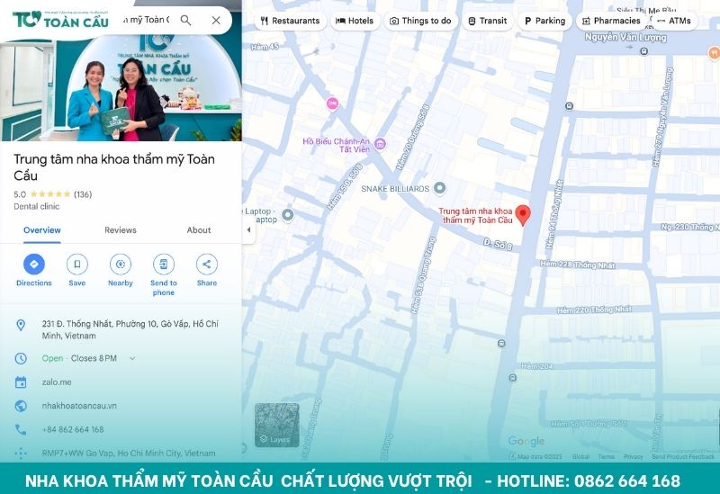 Nha khoa Toàn Cầu có vị trí dễ tìm