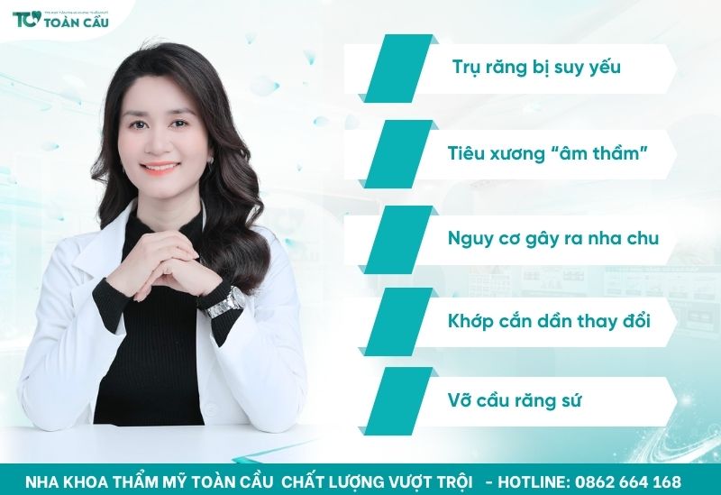 Hậu quả của phương pháp làm cầu răng sứ