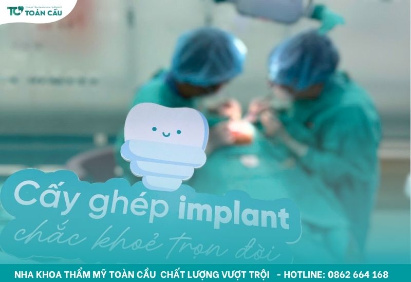 Bọc sứ bên trên trụ implant