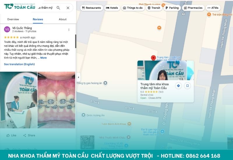 Bạn có thể tham khảo đánh giá trên Google Maps