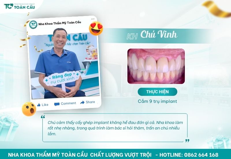Khách hàng cấy ghép implant tại Toàn Cầu