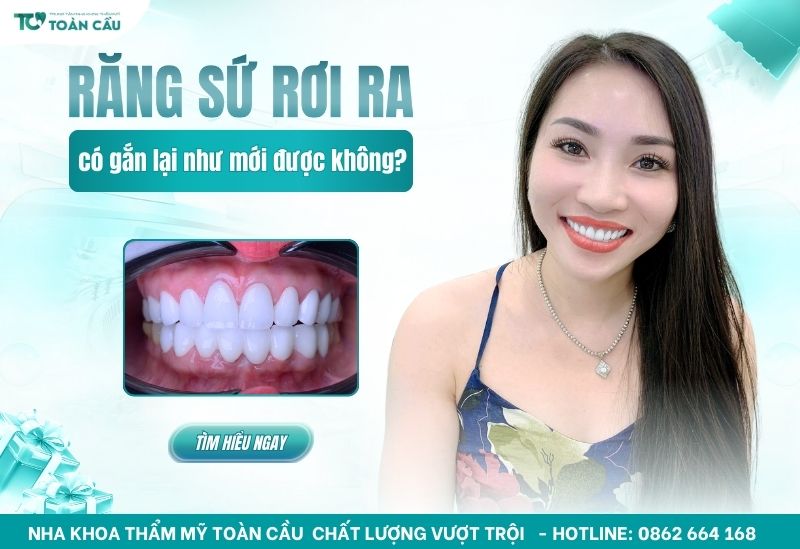 răng sứ rơi ra phải làm sao